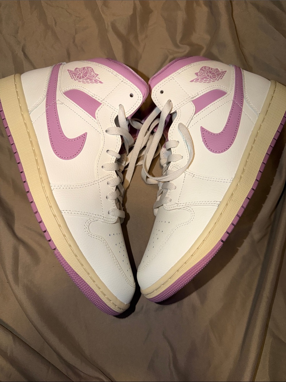 Jordan Women's High-Top Sneakers in White and Lavender